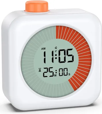 Zdjęcie produktu dla 60-Minutowy Czarny Timer Wizualny 3w1 - Zegar, Minutnik i Budzik