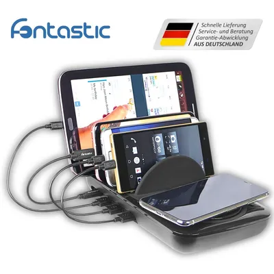 Immagine prodotto di Fontastic All-in-One 50 Watt 4-Port Ladestation Casa | Schwarz