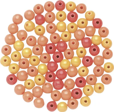 Produktbild von Glorex Holzperle 10 mm orange mix - 47 Stück