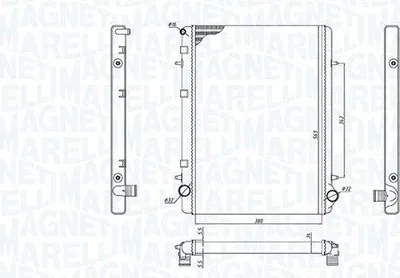 Produktbild von MAGNETI MARELLI 350213195900 Kühler Wasserkühler Motorkühler passend für PEUGEOT 308 SW I (4E, 4H) 307 CC (3B) 307 (3A/C) für CITROËN