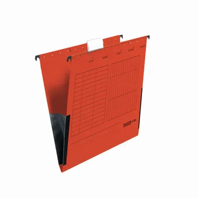 Obrázok produktu pre 25x FALKEN 80002603 Hängetasche UniReg - A4, 230 g/qm, Manila-RC-Karton, mit Leinenfrösche, rot