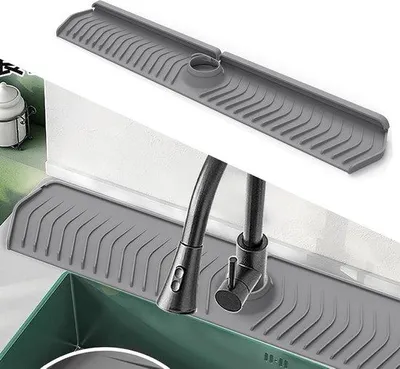 Obrázok produktu pre Silikónová ochranná podložka do kuchyne a kúpeľne, ochranná podložka na kuchynský a kúpeľňový drez a vodovodný kohútik, 76 x 14,5 cm