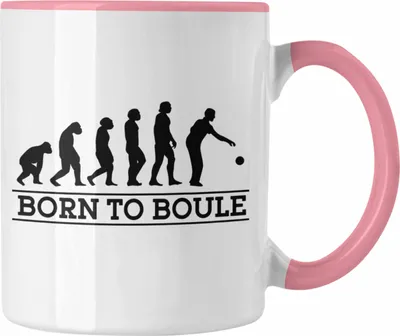 Produktbild von Trendation - Boule Tasse Geschenk Boule-Spieler Geschenkidee Spruch Born To Boule (Rosa)