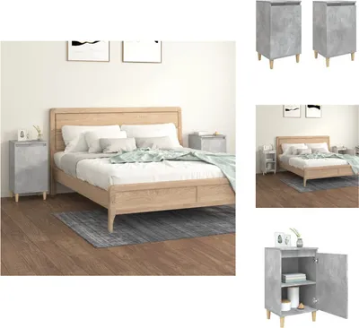 Obrázek produktu pro vidaXL Noční stolky 2 ks. Betonově šedé 40x35x70 cm materiál na bázi dřeva - Noční stolky