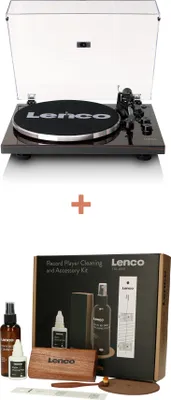 Produktbild von Lenco LBT-345WA - Plattenspieler mit Bluetooth® und Ortofon 2M Red Tonabnehmer, inklusive verchromtem Plattenspielerstabilisator - Walnuss