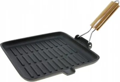 Obrázok produktu pre Grilovacia panvica Kinghoff KH 1107, 26 cm, Liatinová, Skladacia rukoväť, Indukčná, Čierna