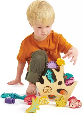 Produktbild von Tender Leaf Toys Stacking Coral Reef, 1,5 Jahr(e), Gummibaumholz, Mehrfarbig