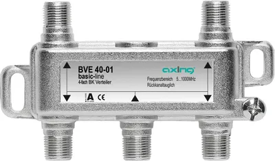 Produktbild von Axing BVE040011, Kabelsplitter, 5 - 1006 MHz, Edelstahl, Weiblich/Weiblich, 1 Stück(e), F