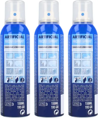 Productafbeelding van com-four® 3x Frostspray voor raamdecoratie - Spuitbus met vorsteffect voor ijskristallen - Kunstsneeuw voor decoratie tijdens de kerstperiode