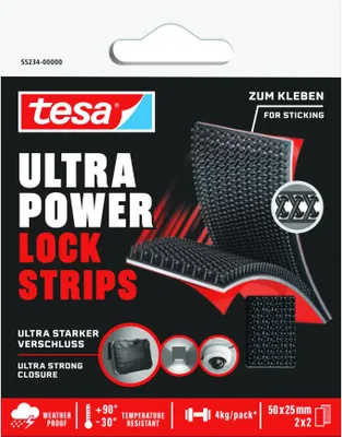 Imagen del producto de tesa 55234-00000-00: Tiras de fijación tesa Ultra Power Lock, 25 mm x 50 mm