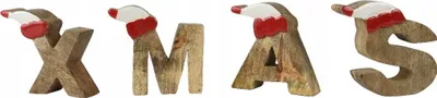 Imagen del producto de Letrero de madera "XMAS" de 13x52 cm. Decoración navideña para colgar