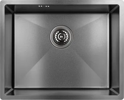 Zdjęcie produktu dla Laveo Marmara Zlewozmywak 1-komorowy stalowy 540x440 mm, grafitowy, do szafki 600 mm, 3 opcje montażu, odporny na zarysowania i temperaturę