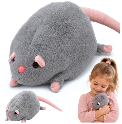 Obrázek produktu pro Plyšová krysa se dlouhým ocasem, šedá, 40 cm