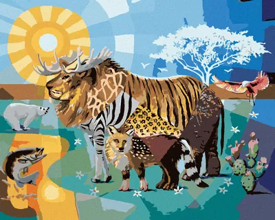 Produktbild von Zuty - Malen nach Zahlen - ILLUSION TIERE (D. RUSTY RUST), 40x50 cm, ohne Keilrahmen