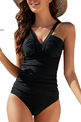Produktbild von VILOREE Mode Damen Tankini Set Zweiteilige Bademode Badeanzug Nechholder Bauchwe
