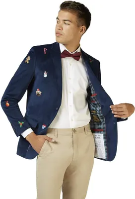 Produktbild von X-Mas Icons - weihnachtlicher Blazer dunkelblau Größe: 56