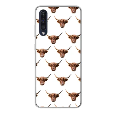 Produktbild von MuchoWow® Handyhülle Schutzhülle Hülle für Samsung Galaxy A50 Schottischer Highlander - Kuh - Muster Silikon Softcase Handy Hülle - Mobiltelefonhülle