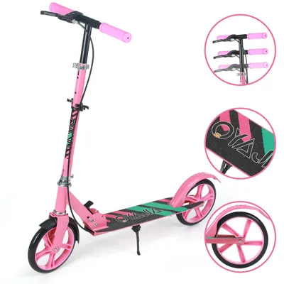 Produktbild von OYAJIA Cityroller Tretroller Kickroller Kinderroller Erwachsene Scooter Faltbar Tret-Roller höhenverstellbarer mit Klappfunktion, mit PolyurethanRäder