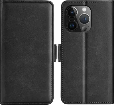 Produktbild von Mobigear Slim Magnet iPhone 15 Pro Hülle Klapphülle Geldbörse - Schwarz