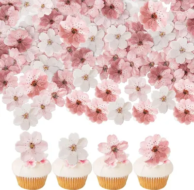 Essbare Kirschblüten Cupcake-Deko, 50 Stück, Reispapier