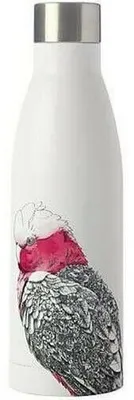 Produktbild von Maxwell & Williams Marini Ferlazzo Thermoflasche de Wasser mit Design de Kakadu Galah de Edelstahl 18/10, 500 ml - White