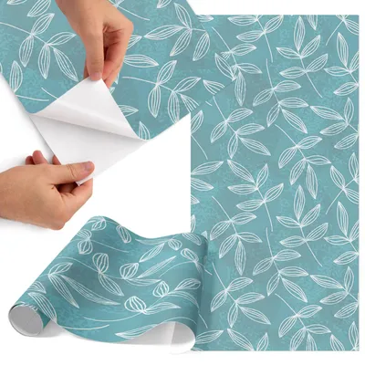 Zdjęcie produktu dla Folia do mebli 50 x 100 cm – folia samoprzylepna do mebli – folia samoprzylepna – folia do mebli – folia do mebli kuchennych – folia samoprzylepna do kuchni – folia do szafek – wodoodporna – zmywalna – samoprzylepna – bez pęcherzyków powietrza – usuwalna bez śladów – wzór roślinny