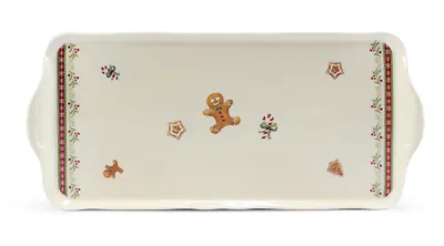 Obrázok produktu pre Podnos štvorcový, vianočný porcelán, perník, 36 cm, Leander