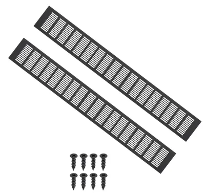 Tür-Lüftungsgitter 2er-Set Alu 700x100 mm schwarz