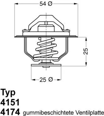 Produktbild von WAHLER Thermostat Kühlmittel 82°C für FIAT DUCATO Pritsche/Fahrgestell (230) DUCATO Kasten (244) DUCATO Pritsche/Fahrgestell (244) DUCATO Bus (230)
