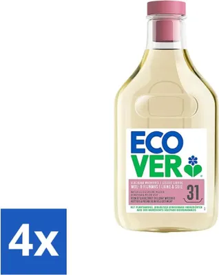 Produktbild von Ecover Flüssigwaschmittel für Wolle & Feinwäsche - Seerose & Grüne Melone 31 Wäschen 1,43 Liter - Vorteilspack - 4 Stücke