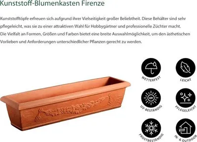 Produktbild von Kunststoff-Blumentopf Terrakotta 60x20x17cm Garten