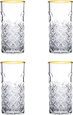 Obrázek produktu pro Timeless Raki Gold 180cc Sada 4 koktejlových sklenic 450ml Golden Touch Glasses