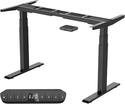Produktbild von Höhenverstellbarer Schreibtisch Gestell mit 2 Motoren, Tischgestell Höhenverstellbar 3-Stufige Memory-Steuerung und Softstart/-Stop-Funktion, USB Typ-A/Typ-C (7BPRO), Schwarz