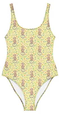 Produktbild von Mr. & Mrs. Panda Badeanzug Bär Einrad fahren Größe XXL - Ecru - Geschenk, Shape-Badeanzug, Bademode, Einteiliger, UV-Badeanzug, Swimsuit