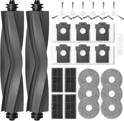 Produktbild von 25 Stück Zubehör für Dreame L10s Ultra Gen 2 / L10s Pro Ultra Heat / L40 Ultra AE/ X30 Ultra/Mova E30 Ultra Saugroboter, 2 Hauptbürste,6 Staubbeutel,6 Wischtücher, 4 HEPA-Filter, 6 Seitenbürsten