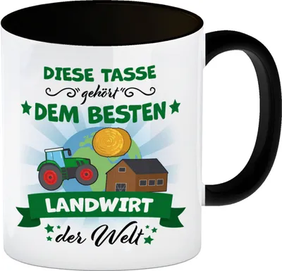 Produktbild von Bester Landwirt der Welt Kaffeebecher Schwarz