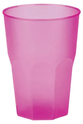 Produktbild von 6 Mehrweg Becher pink rosa Plastikbecher 300ml Wiederverwendbar Frost bunt