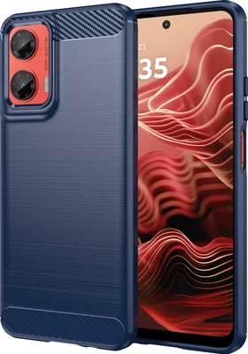 Immagine prodotto di Custodia per Motorola Moto G35 - Cover posteriore in silicone Phonesta Carbon - Blu