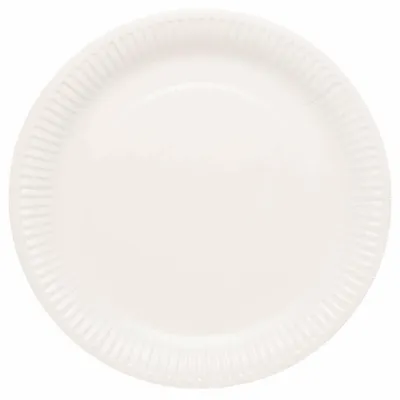 Weiße Papierparty-Teller, umweltfreundlich, 8 Stück, Ø 23 cm