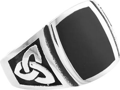 Produktbild von Freimaurer Ring Herren Edelstahl Keltischer Knoten Masonic Schwarz Massiv 64 - Ø 20,57 mm