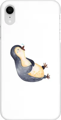 Produktbild von Mr. & Mrs. Panda Iphone XR Handyhülle Pinguin Lachen - Weiß - Geschenk, Freude, Humor, Pinguine, Lol, Haha, Premium Kunststoff, Handy Case
