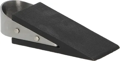 Produktbild von Esschert Design Türkeil Gummi Schwarz & Silberfarben 12 cm - Gummi & Edelstahl