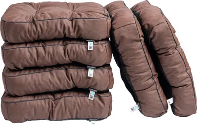 Produktbild von TexDeko® 6er Pack Loungekissen Gartenpolster für Rattanmöbel UV-Schutz & Wasserabweisend 55x55x12 cm (Braun)