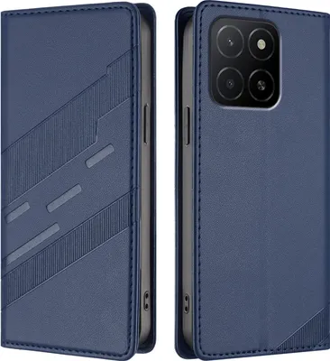 Produktbild von Hülle für Honor X5B / Honor X5B Plus, Kunstleder Brieftaschen Handyhülle mit Kartenfach und Standfunktion Blau