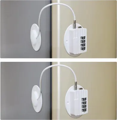 Produktbild von Famanu Sicherheitsschloss für Kühlschrank und Möbel - Einfache Installation ohne Werkzeug, Multifunktional, 2 Stück