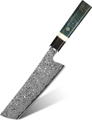 Produktbild von Damast Küchenmesser Zenith Nakiri - Grün Schwarz | Präzision und Eleganz KP37470