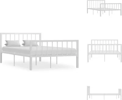 Produktbild von vidaXL Bettgestell Weiß Metall 120x200 cm -  Betten & Bettgestelle