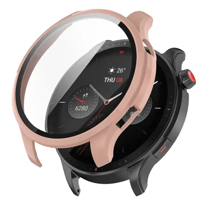 Immagine prodotto di Per Amazfit GTR 4 custodia protettiva PC / vetro temperato Rosa custodia protettiva cover cover