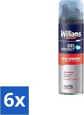 Zdjęcie produktu dla Williams Expert żel do golenia dla skóry wrażliwej - 200 ml - opakowanie wartościowe - 6 sztuk
