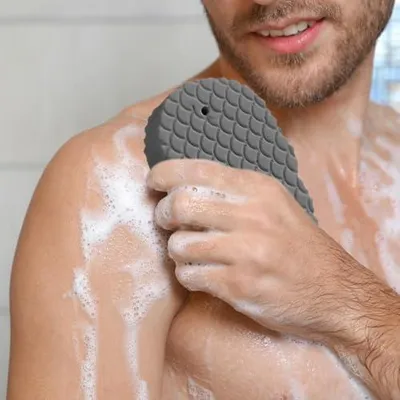 Produktbild von Duschschwämme für den Körper, 4 Stück, Scheuer- und Reinigungspads für Körperpeeling und tägliche Reinigung beim Duschen, Badeschwamm für Männer und Frauen